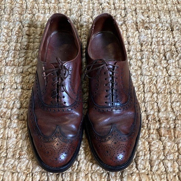 Allen Edmonds Mens Boulevard Classic Brown Brogue Wingtip Dress Shoes Size 10.5D - Picture 5 of 14